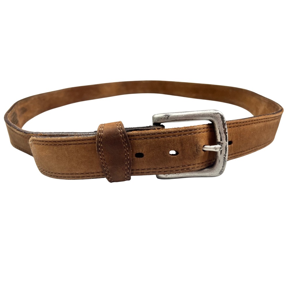Silver Creek Collection Mens Tan Brown Leather Western Belt Made in USA Size 44